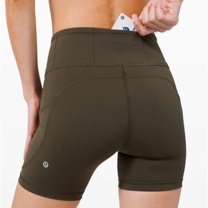 Lululemon Fast Free Short 10" Non-Reflective Dark Olive Green Size 2